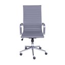 Ver imagem 3 de Kit 4 Cadeiras Escritório Presidente Esteirinha Rodízio Relax Corino 3301 Cinza