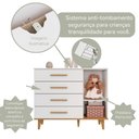 Ver imagem 5 de Quarto de Bebê Ludmila Retrô Guarda Roupa Cômoda Infantil com Fraldario