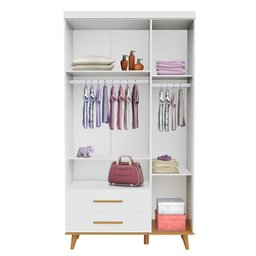 Quarto de Bebê Ludmila Retrô Guarda Roupa 3 Portas com Gavetas Cômoda Infantil 4 Gavetas com - 6