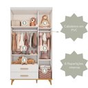 Ver imagem 7 de Quarto de Bebê Ludmila Retrô Guarda Roupa Cômoda Infantil com Fraldario