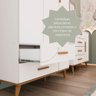 Quarto de Bebê Ludmila Retrô Guarda Roupa Cômoda Infantil com Fraldario - 8