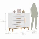 Ver imagem 6 de Quarto de Bebê Ludmila Retrô Guarda Roupa Cômoda Infantil com Fraldario