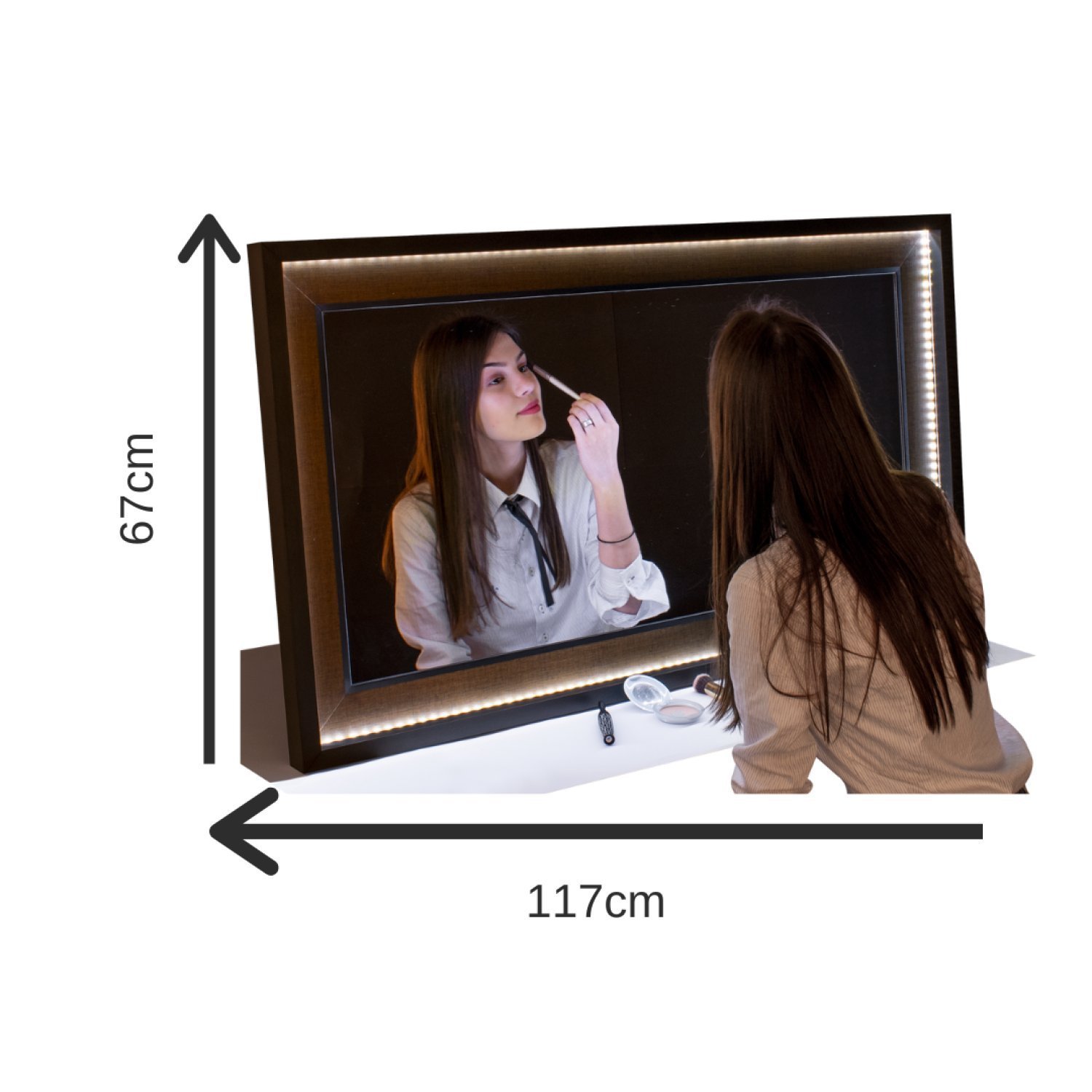 Espelho Camarim com LED 50x100cm TX13 BW Quadros | MadeiraMadeira