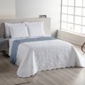 Colcha Queen Tropical Dupla Face Cama de Casal Azul - 2