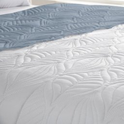 Colcha Queen Tropical Dupla Face Cama de Casal Azul - 5