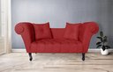 Ver imagem 2 de Sofá Recamier Recepção Decorativo 02 Lugares Londres Suede Vermelho - Incasa Decor