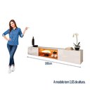 Ver imagem 6 de Rack Bancada Suspensa Milano para TV até 70” com LED, Nicho Iluminado e Portas Basculantes