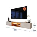Ver imagem 5 de Rack Bancada Suspensa Milano para TV até 70” com LED, Nicho Iluminado e Portas Basculantes