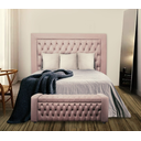 Ver imagem 3 de Kit Cabeceira com Calçadeira Elegance para Cama de Casal 1,40 Cm Suede Rose - Biselo's Decor