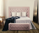 Ver imagem 3 de Kit Cabeceira com Calçadeira Elegance para Cama de Casal 1,40 Cm Suede Rose - Biselo's Decor