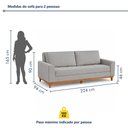 Ver imagem 3 de Sofá Cama Living Reclinável 223cm Pés em Madeira Maciça Lyon