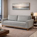 Ver imagem 1 de Sofá Cama Living Reclinável 223cm Pés em Madeira Maciça Lyon