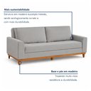 Ver imagem 6 de Sofá Cama Living Reclinável 223cm Pés em Madeira Maciça Lyon