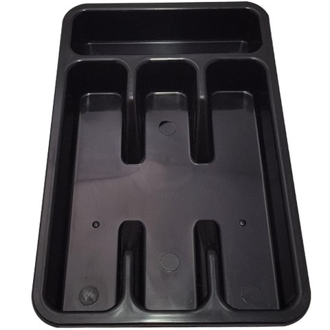 Porta Separador Quatro Divisor de Talher Organizador Gaveta Preto