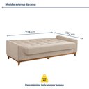 Ver imagem 7 de Sofá Cama Living Reclinável 223cm Pés em Madeira Maciça Lyon