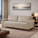 Ver imagem 1 de Sofá Cama Living Reclinável 223cm Pés em Madeira Maciça Lyon