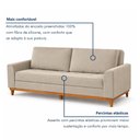 Ver imagem 4 de Sofá Cama Living Reclinável 223cm Pés em Madeira Maciça Lyon