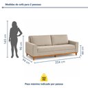 Ver imagem 3 de Sofá Cama Living Reclinável 223cm Pés em Madeira Maciça Lyon
