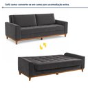 Ver imagem 6 de Sofá Cama Living Reclinável 223cm Pés em Madeira Maciça Lyon
