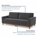 Ver imagem 7 de Sofá Cama Living Reclinável 223cm Pés em Madeira Maciça Lyon