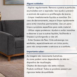 Sofá Cama Living Reclinável 223cm Pés em Madeira Maciça Lyon - 14
