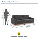Ver imagem 3 de Sofá Cama Living Reclinável 223cm Pés em Madeira Maciça Lyon