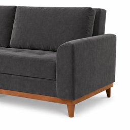 Sofá Cama Living Reclinável 223cm Pés em Madeira Maciça Lyon - 10