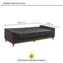 Ver imagem 4 de Sofá Cama Living Reclinável 223cm Pés em Madeira Maciça Lyon