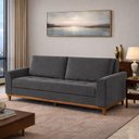 Ver imagem 1 de Sofá Cama Living Reclinável 223cm Pés em Madeira Maciça Lyon