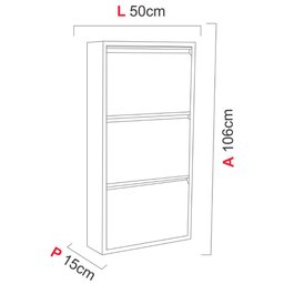 Sapateira de Aço 50 cm com 3 Portas com Abertura Simultânea na Cor Branca - 4