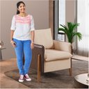 Ver imagem 5 de Poltrona Decorativa com Pés Madeira Maciça e Detalhe em Corino Monalisa