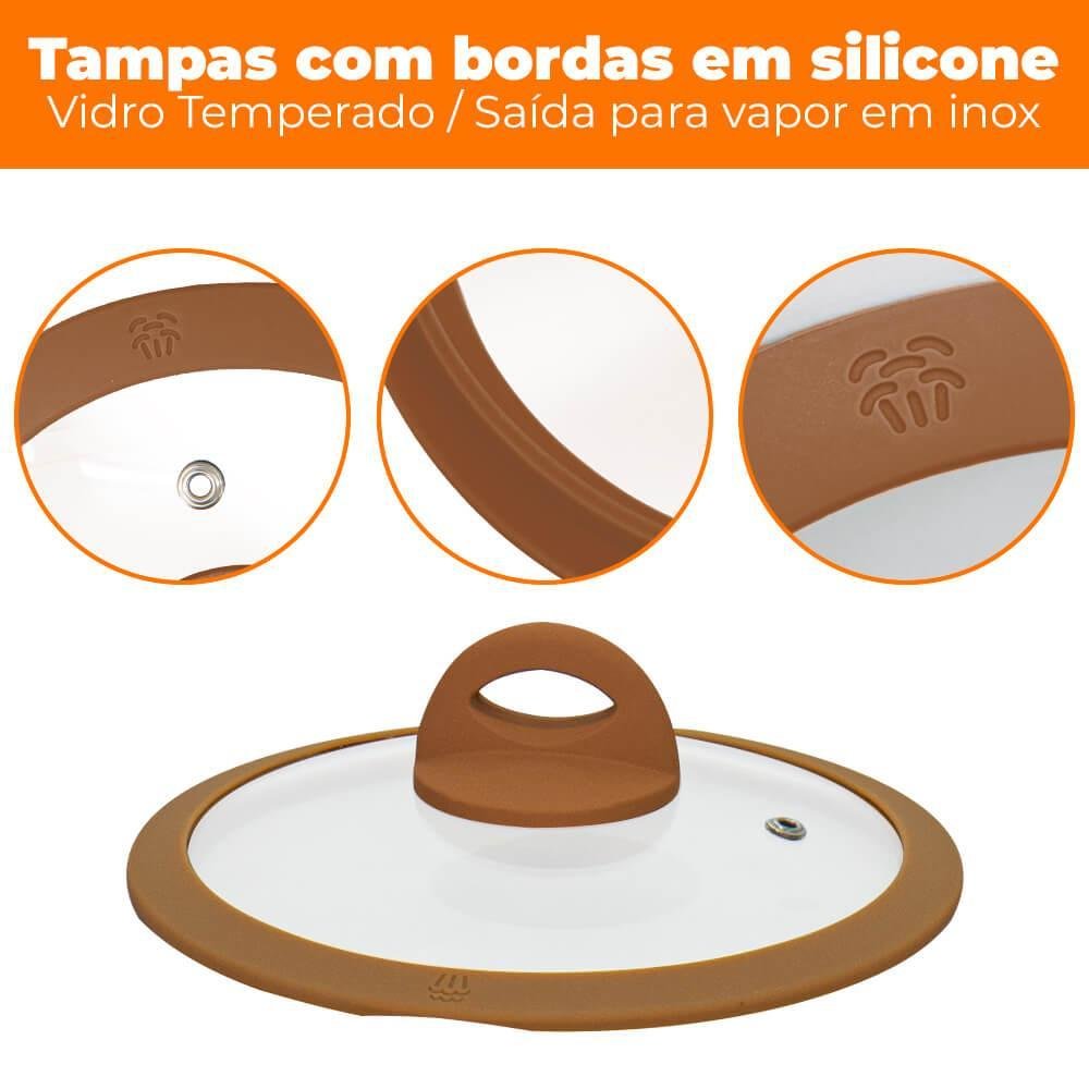 Conjunto de Panelas de Indução Antiaderente Cerâmica Viena Preto 5 Peças - Casambiente - 2