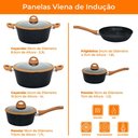 Ver imagem 7 de Conjunto de Panelas de Indução Antiaderente Cerâmica Viena Preto 5 Peças - Casambiente