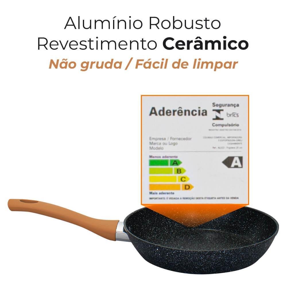 Conjunto de Panelas de Indução Antiaderente Cerâmica Viena Preto 5 Peças - Casambiente - 6