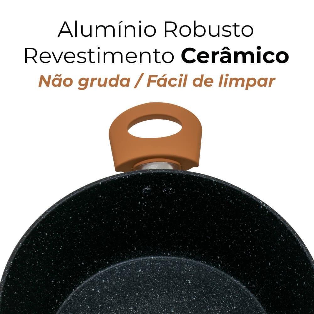 Conjunto de Panelas de Indução Antiaderente Cerâmica Viena Preto 5 Peças - Casambiente - 4