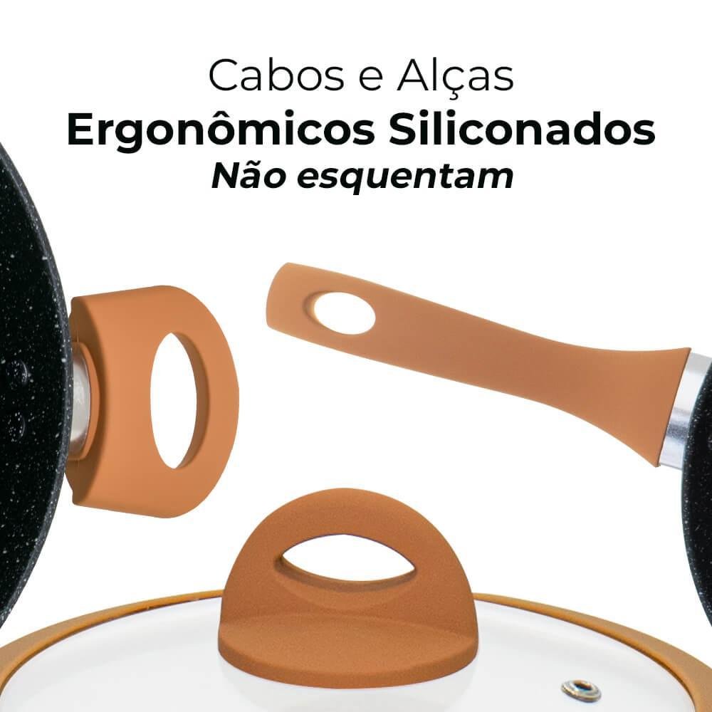 Conjunto de Panelas de Indução Antiaderente Cerâmica Viena Preto 5 Peças - Casambiente - 3