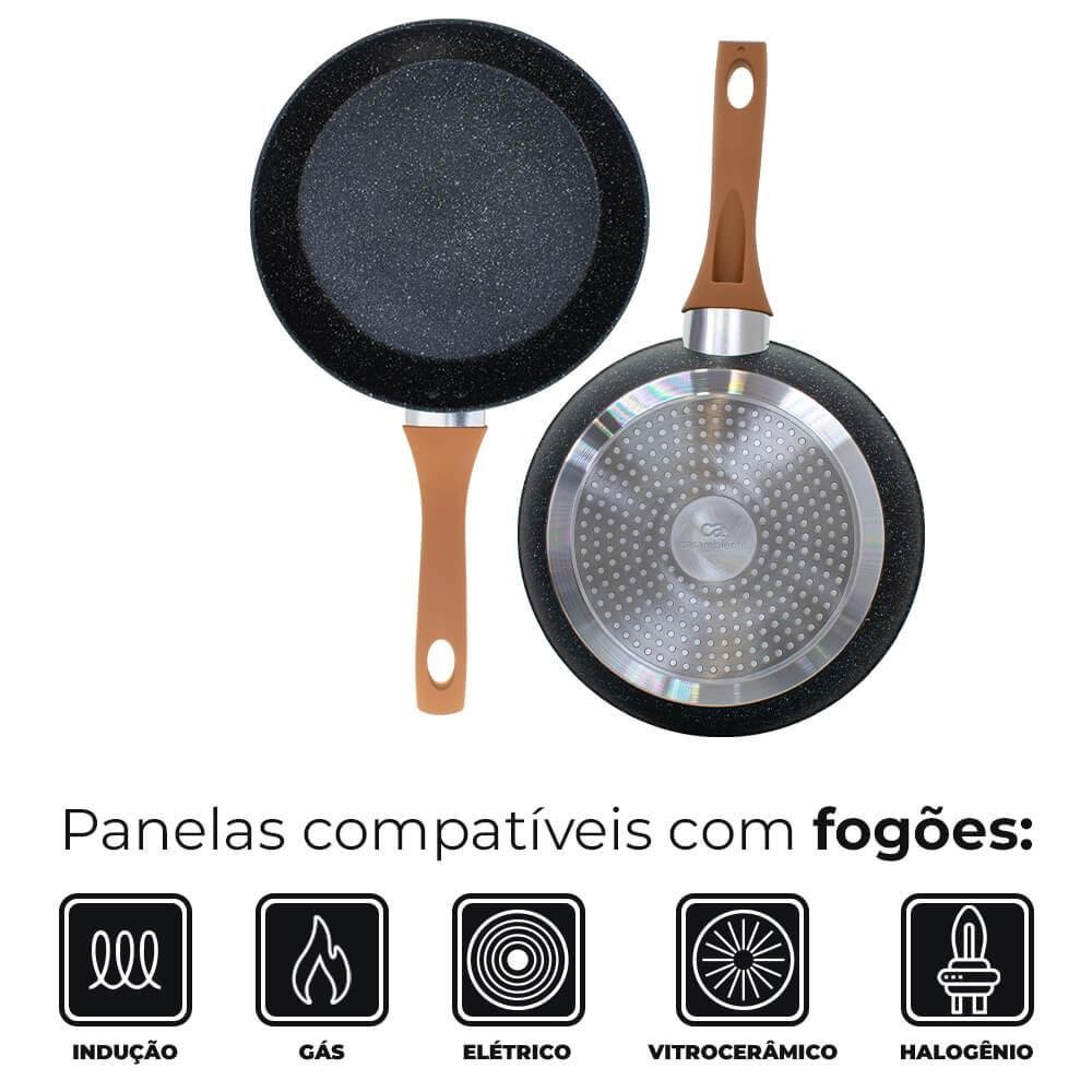 Conjunto de Panelas de Indução Antiaderente Cerâmica Viena Preto 5 Peças - Casambiente - 5