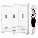 Ver imagem 2 de Guarda Roupa Casal D22 6 Portas 6 Gavetas Branco