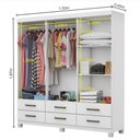Ver imagem 3 de Guarda Roupa Casal D22 6 Portas 6 Gavetas Branco