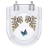 Assento Sanitário Tampa de Vaso Vogue Plus Transparente Decorado - Borboleta Azul - 6