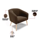 Ver imagem 6 de Kit 01 Namoradeira 02 Lugares e 02 Poltronas Stella Suede Pés Palito Natural - D’Rossi - Marrom