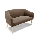 Ver imagem 3 de Kit 01 Namoradeira 02 Lugares e 02 Poltronas Stella Suede Pés Palito Natural - D’Rossi - Marrom