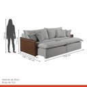 Ver imagem 7 de Sofá 2 Lugares Retrátil 194cm Pés em Madeira Maciça Hamburgo 