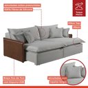 Ver imagem 4 de Sofá 2 Lugares Retrátil 194cm Pés em Madeira Maciça Hamburgo 