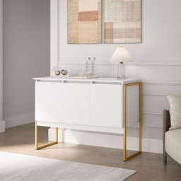 Balcão Buffet Bolzano Branco Dourado - 1