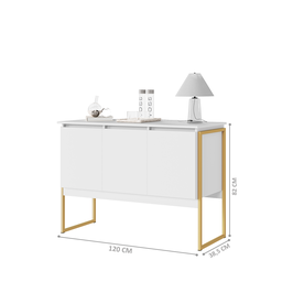 Balcão Buffet Bolzano Branco Dourado - 2