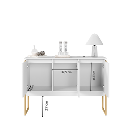Balcão Buffet Bolzano Branco Dourado - 3