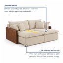 Ver imagem 4 de Sofá Retrátil 2 Lugares 194cm Pillow Top e Pés em Madeira Maciça Hamburgo