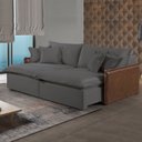 Ver imagem 1 de Sofá 2 Lugares Retrátil 194cm Pés em Madeira Maciça Hamburgo 