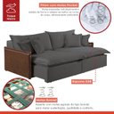 Ver imagem 5 de Sofá 2 Lugares Retrátil 194cm Pés em Madeira Maciça Hamburgo 